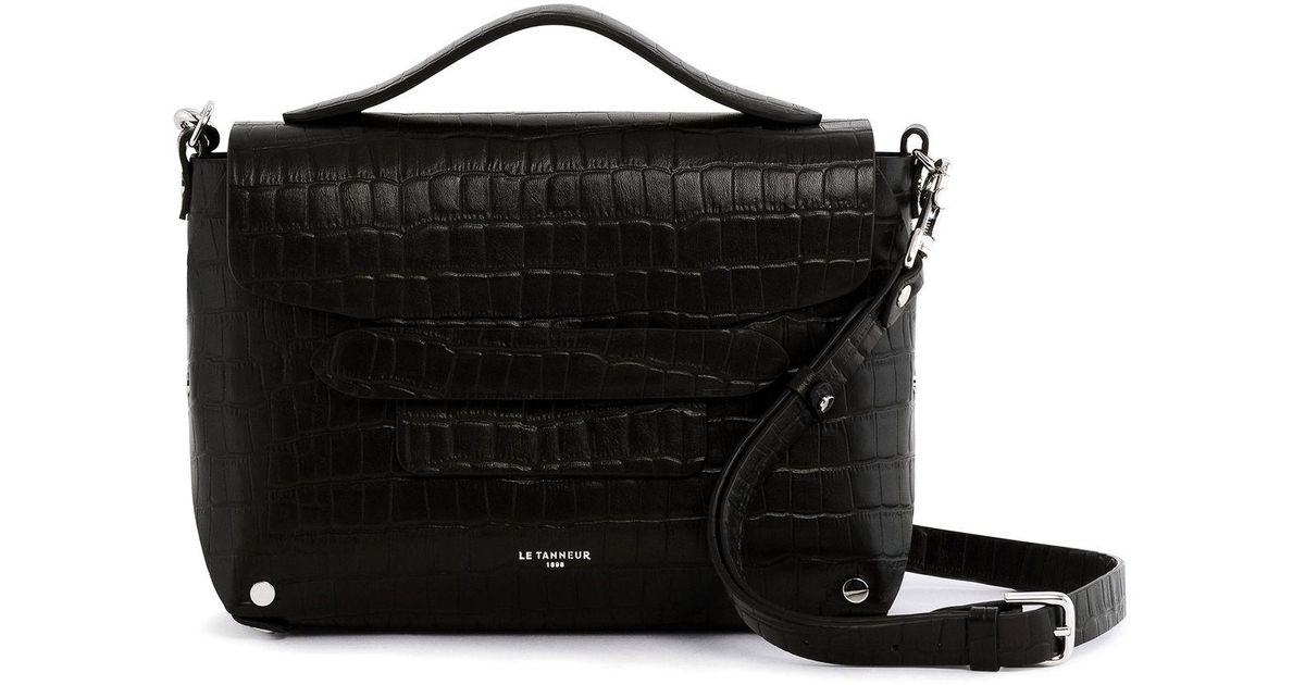 Sac à main en cuir effet croco JUSTINE Le Tanneur en coloris Noir | Lyst