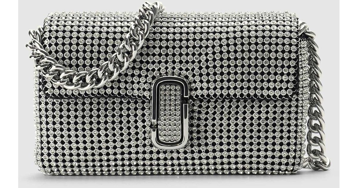Marc Jacobs Rhinestone J Marc Mini Shoulder Bag in Gray | Lyst