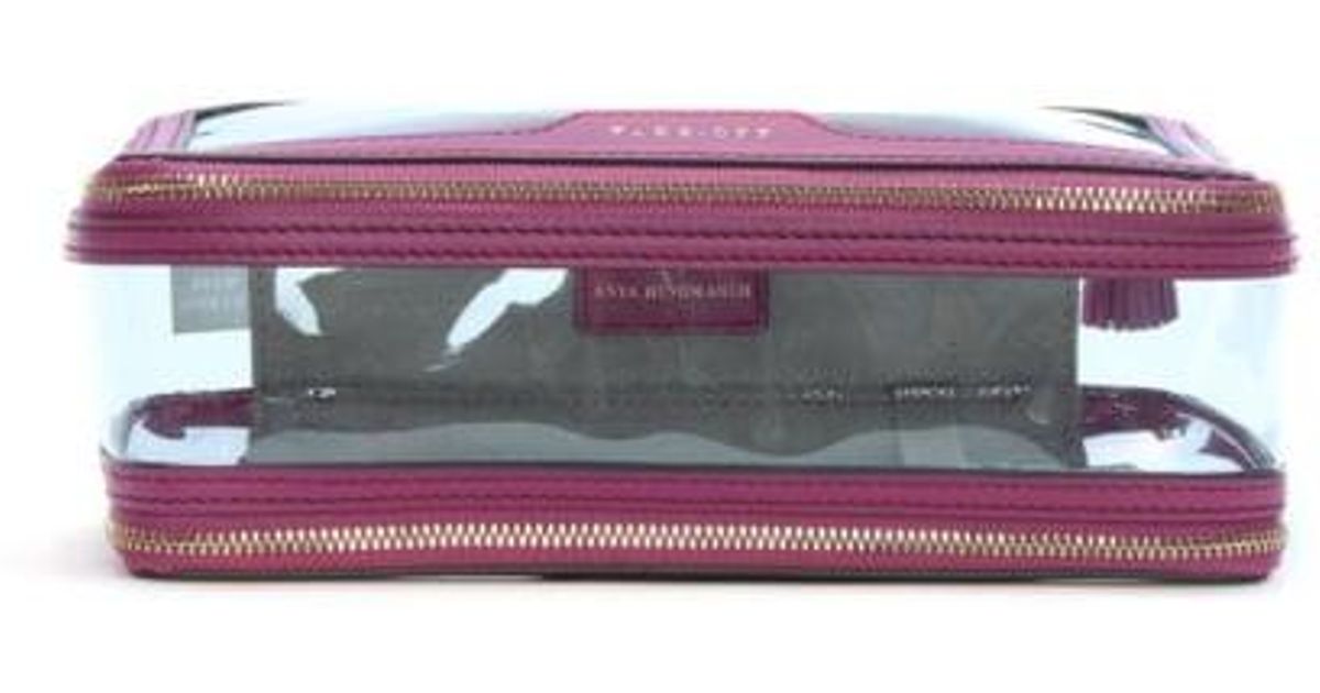 Lyst Anya Hindmarch Inflight Magenta Leather Makeup Cosmetic Bag Lyst Anya Hindmarch Inflight Magenta Leather Makeup Cosmetic Bag In Purple