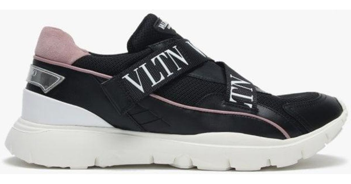 pink and black valentino trainers