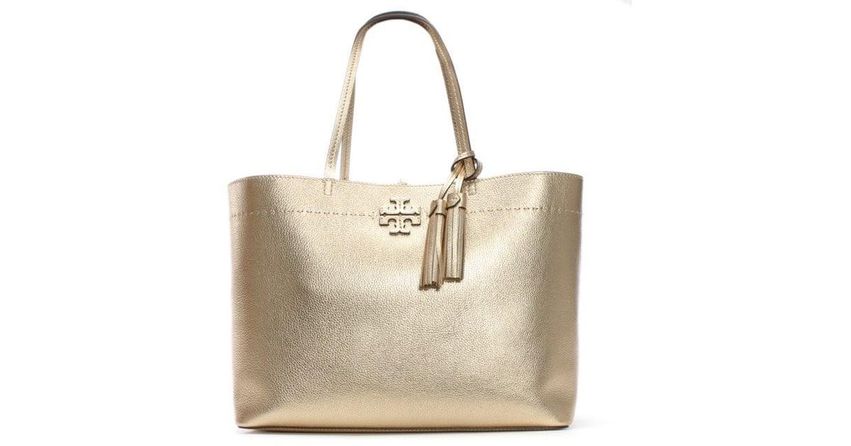 tory burch mcgraw gold tote