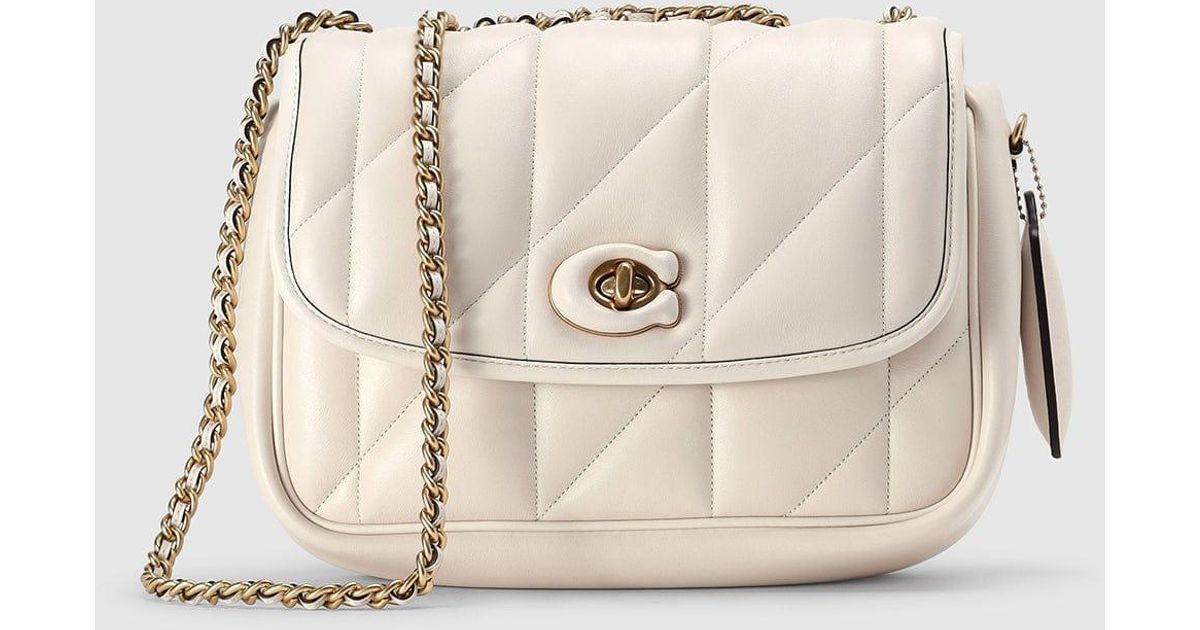 COACH Pillow Madison Shoulder Bag in Natural Lyst