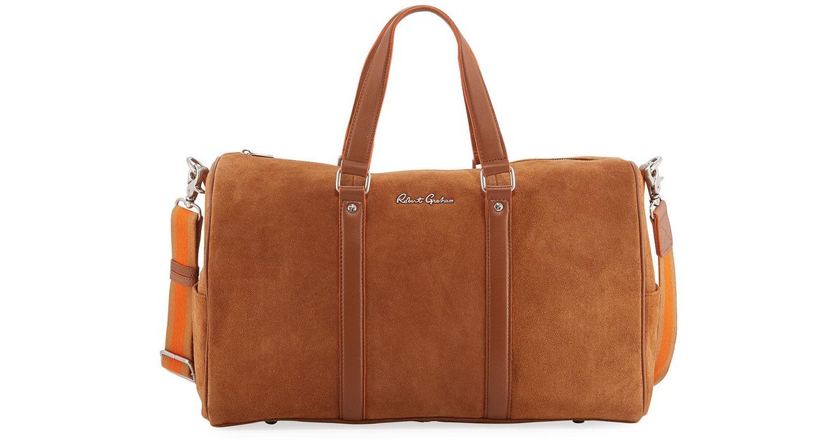 Robert Graham Mens Siran Brown Leather Travel Duffle Bag Extra Large BHFO 9319 