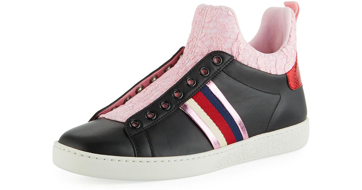 Gucci New Ace Lace High-top Sneakers in Black - Lyst