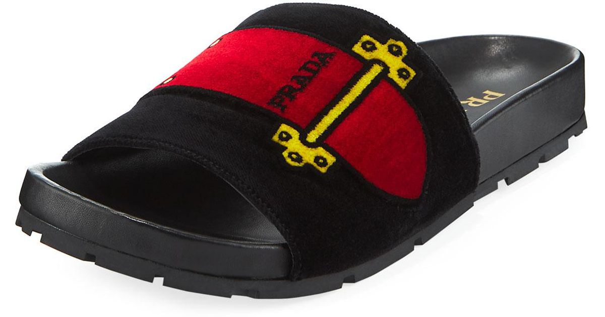 prada black flat sandals