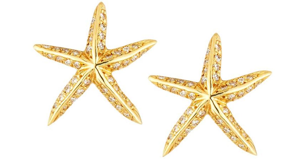 Lyst Roberto Coin Tiny Treasures 18k Diamond Starfish Stud Lyst Roberto Coin Tiny Treasures 18k Diamond Starfish Stud Earrings In Metallic