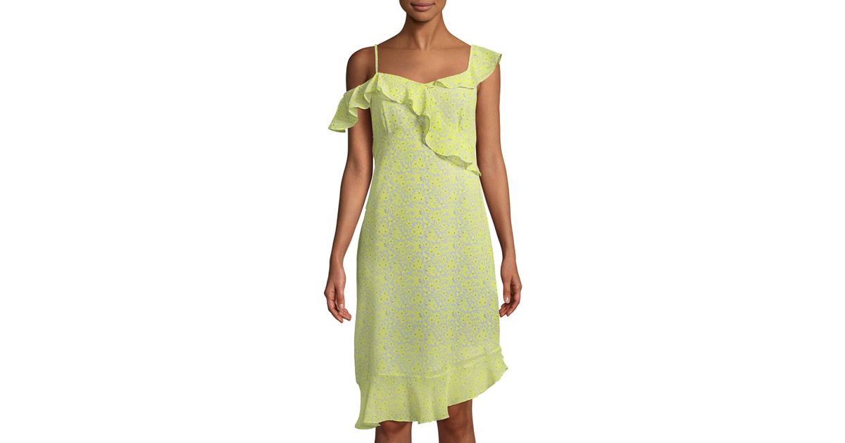Lyst Nanette Lepore Asymmetric Neck Fl Print Dress In Lyst Nanette Lepore Asymmetric Neck Fl Print Dress In Yellow