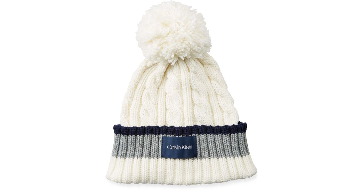 calvin klein pom pom hat