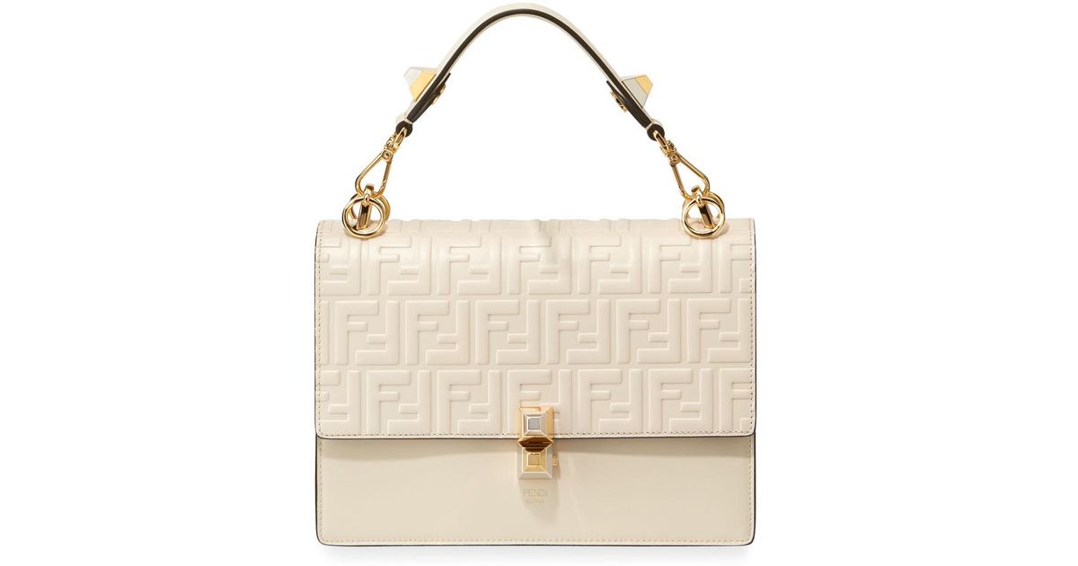 fendi kan i ff embossed shoulder bag