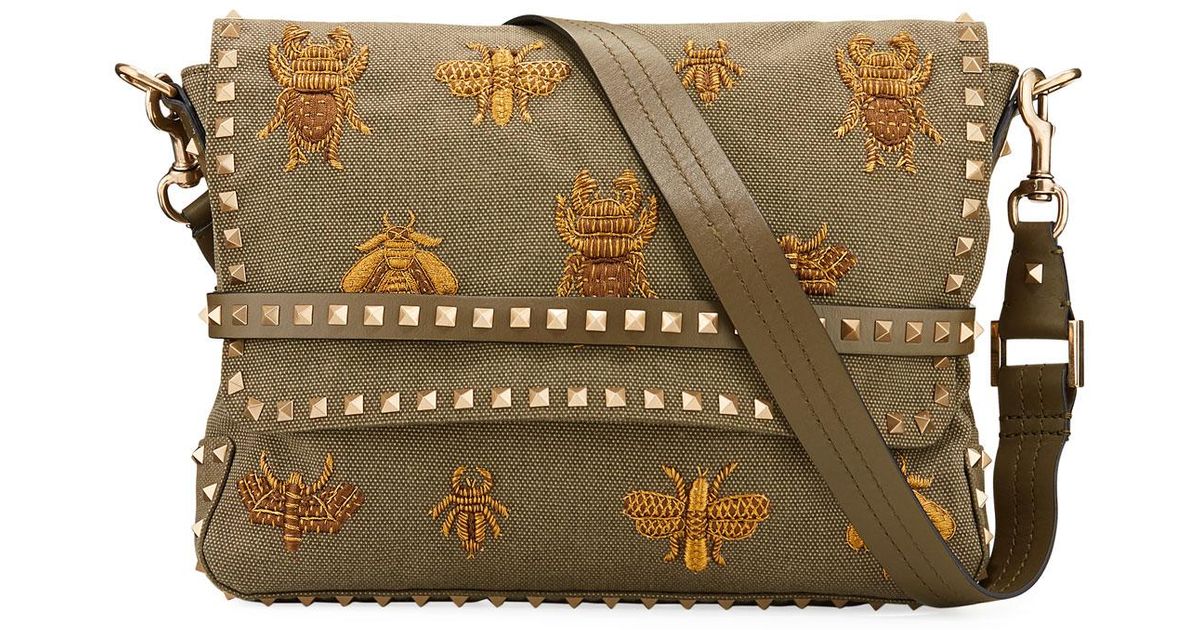 embroidered messenger bag