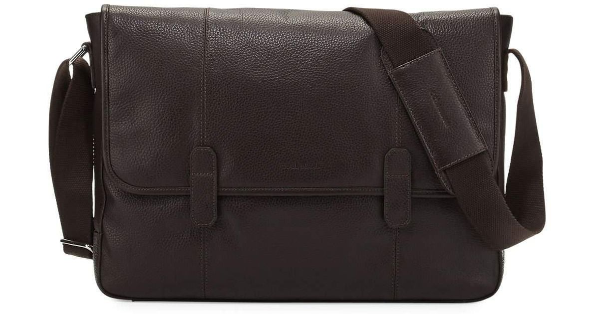 cole haan pebble leather messenger bag