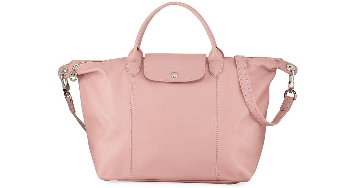 Longchamp Le Pliage Cuir Small Leather Tophandle Bag With Strap in Pink Lyst