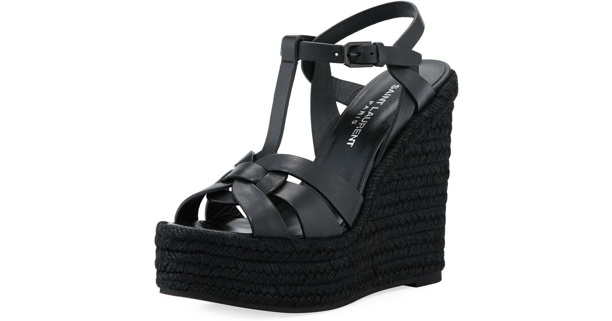 saint laurent tribute espadrille wedge
