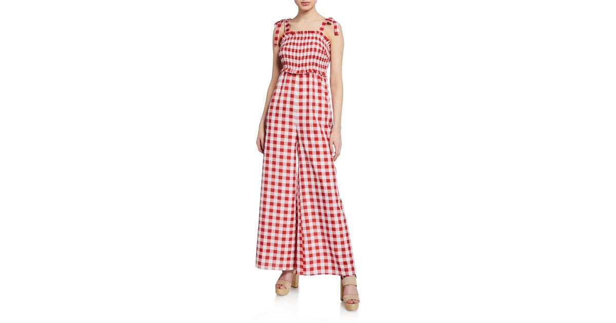 pink checkered jumpsuit