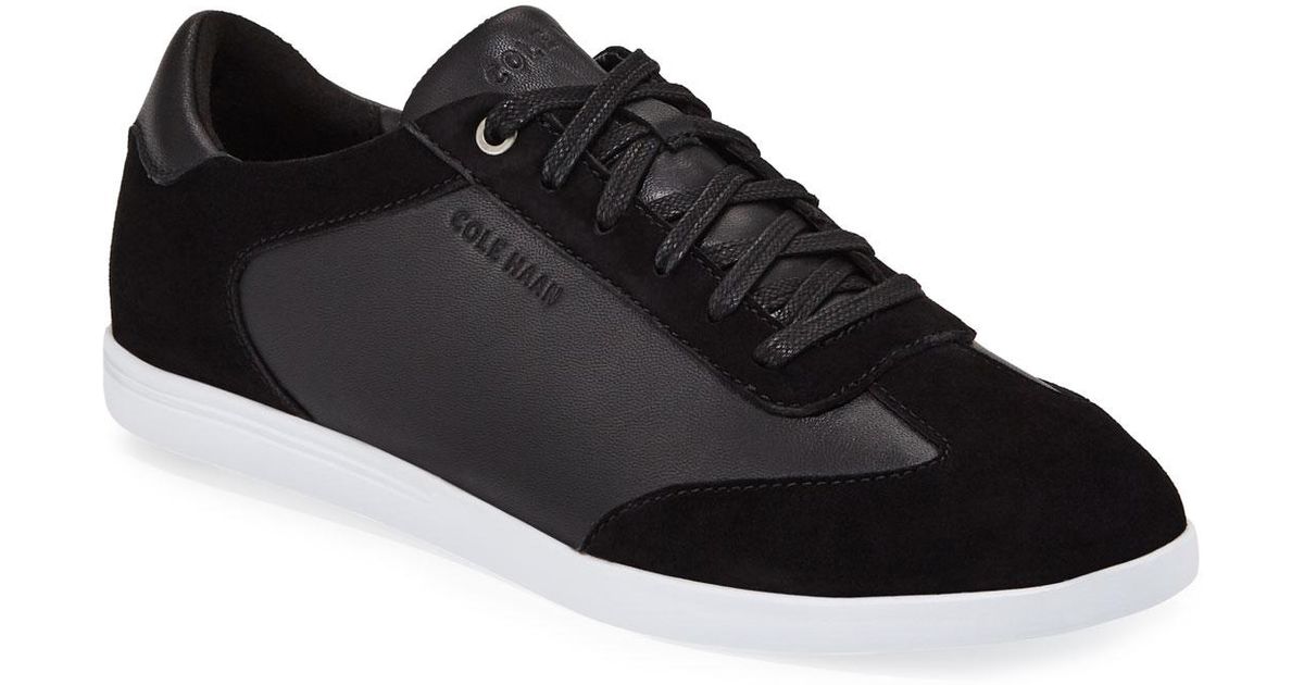 Cole Haan Grand Crosscourt Leather Sneakers in Black - Lyst