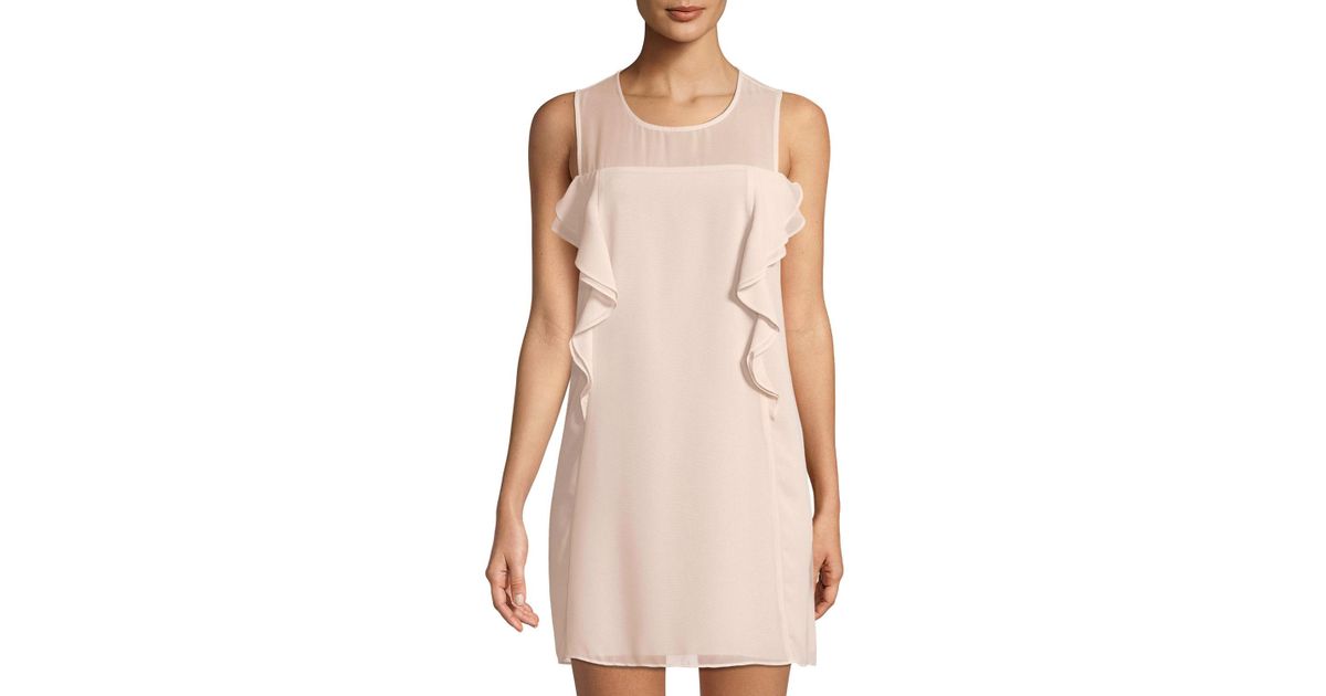 pink chiffon mini dress