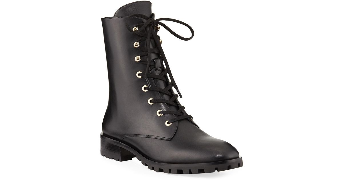 stuart weitzman white combat boots