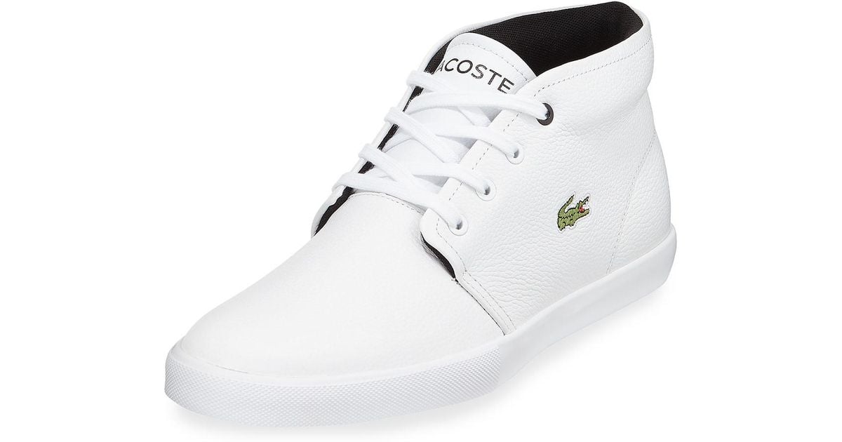 lacoste mid top shoes