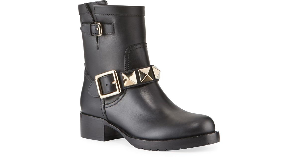 valentino rockstud moto boots