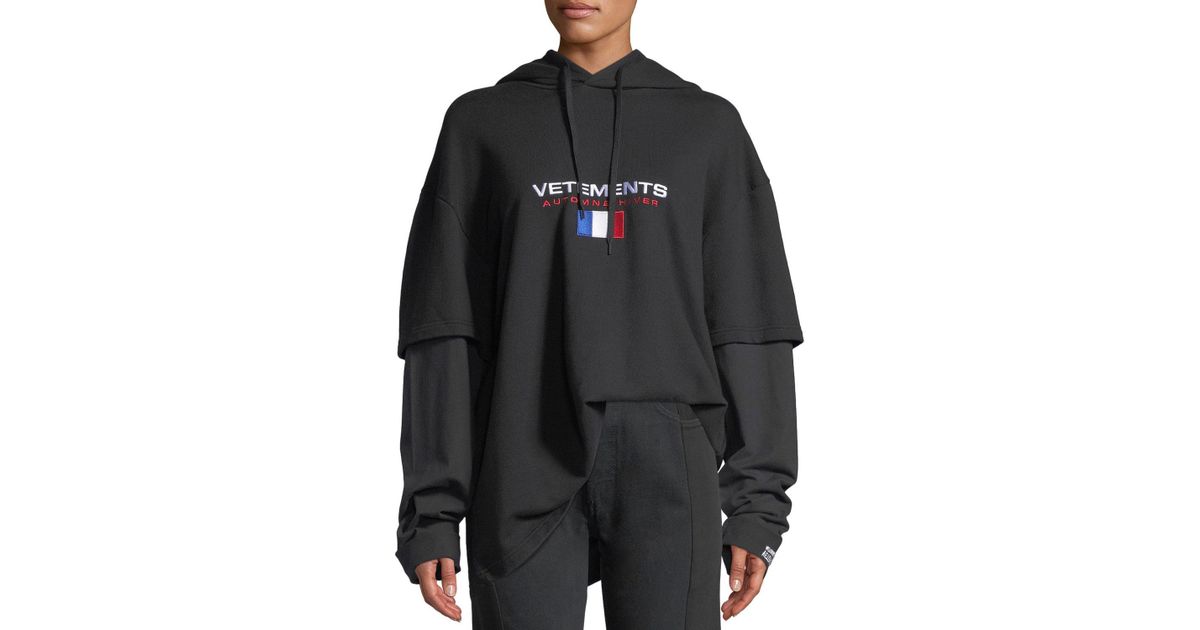 vetements double sleeve hoodie