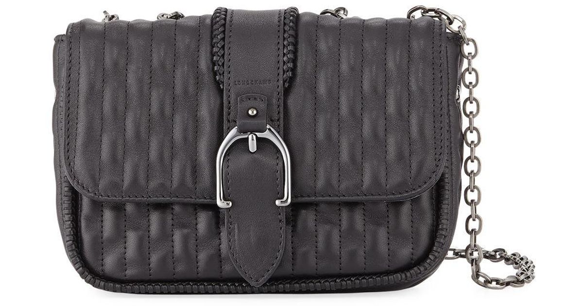 Longchamp Amazone Mini Quilted Leather Crossbody Bag in Black Lyst
