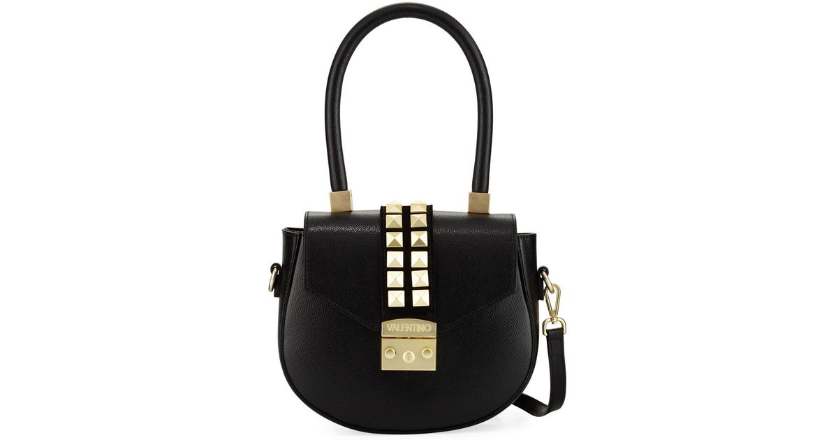 valentino by mario valentino studded leather shoulder bag