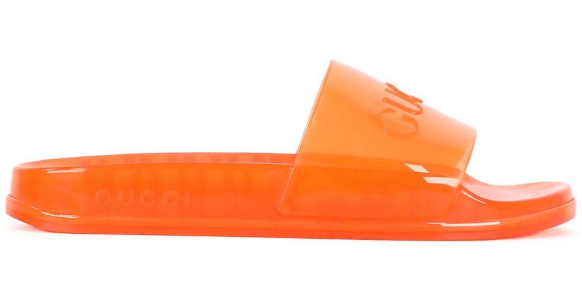 Gucci Slider Orange Sandals for Men Lyst