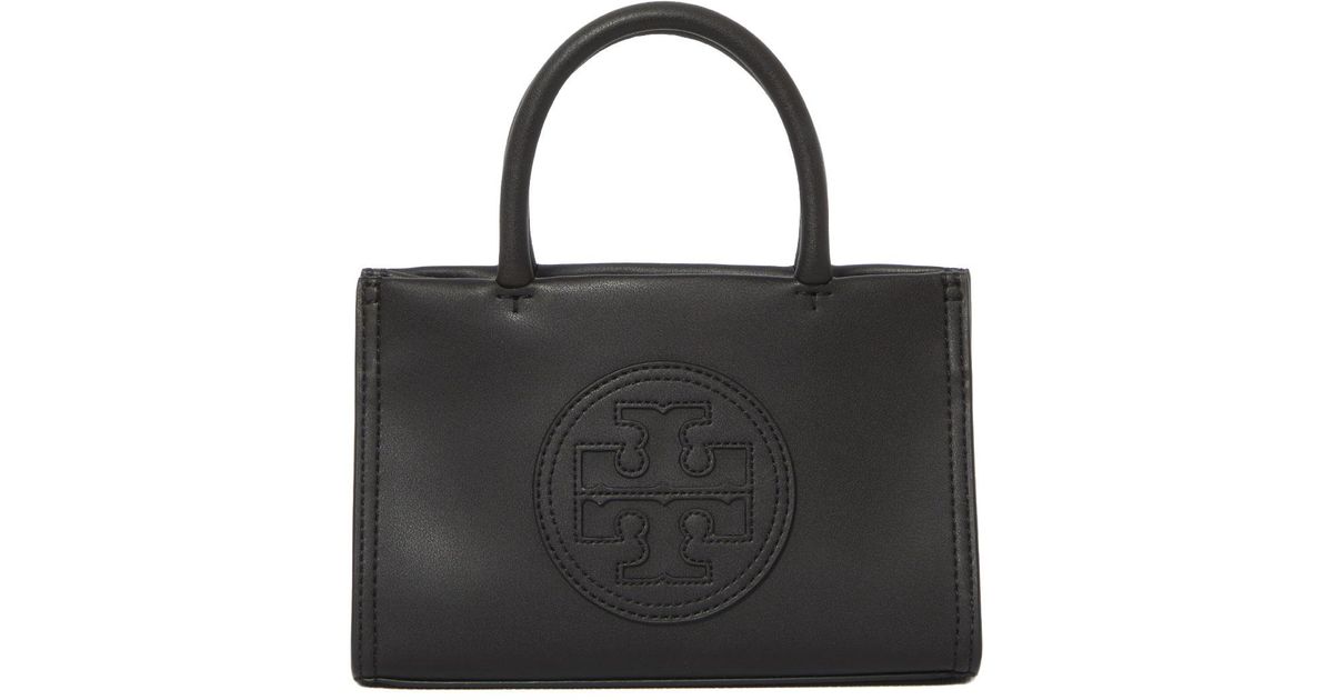 Tory Burch Ella Mini Faux-leather Tote Bag in Black | Lyst UK