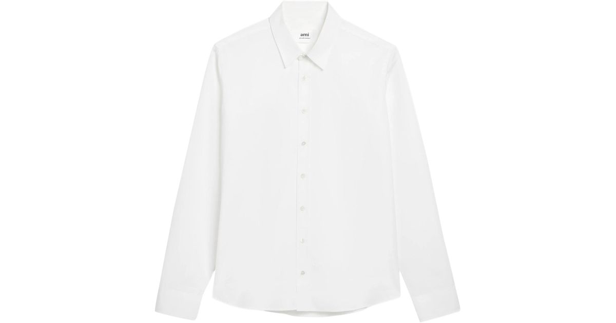 Ami Paris Cotton Shirt in White for Men Lyst