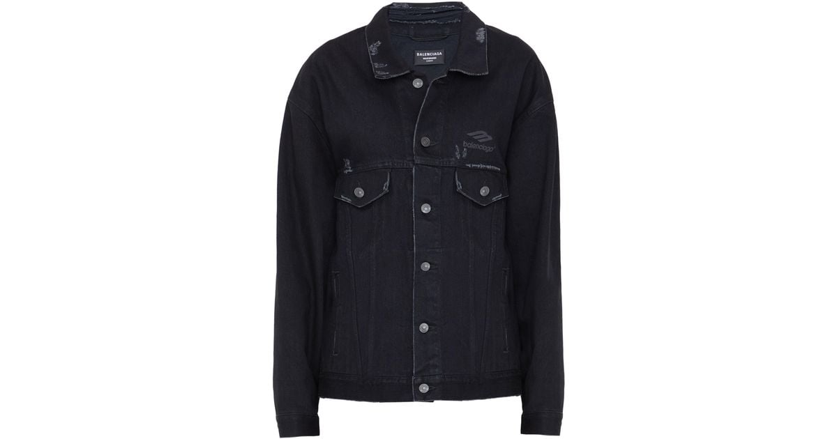 Balenciaga Denim Jacket in Black Lyst UK