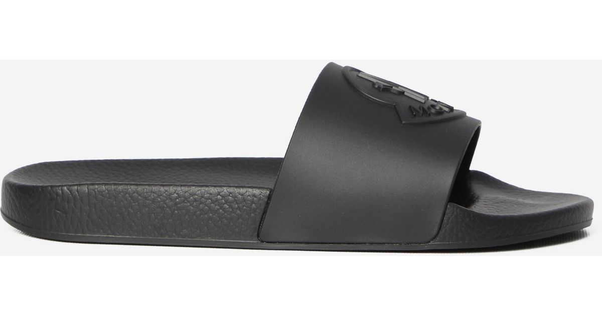 Moncler Basile Rubber Slides in White for Men | Lyst