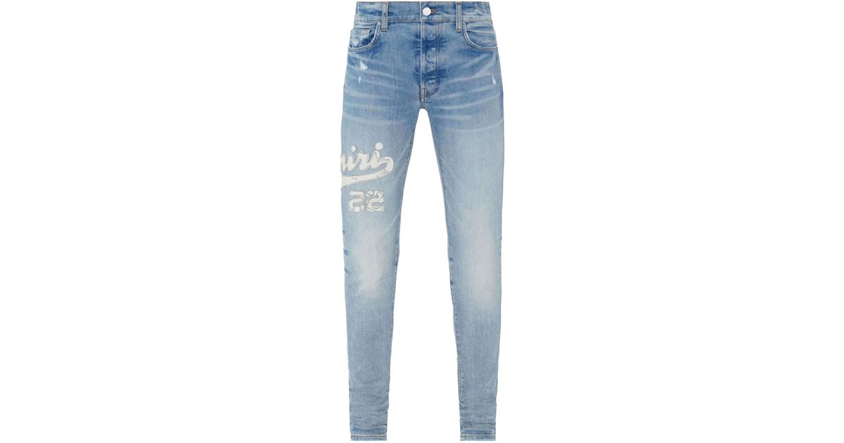 Amiri Varsity Logo Jeans in Blue for Men