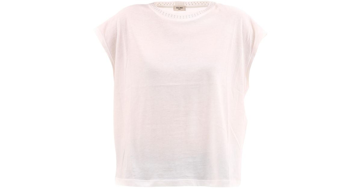 Celine T-shirt White Cotton