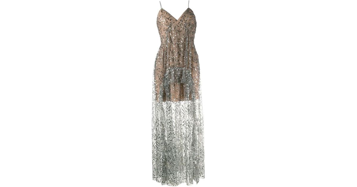 self portrait leaf sequin maxi dress Leaf Sequin Maxi Dress