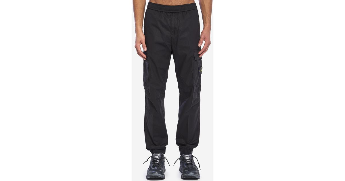 Stone Island Regular Tapered Pants in Black for Men | Lyst