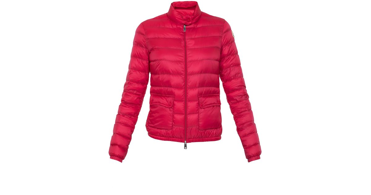 Moncler Lans Short Down Jacket in Red | Lyst