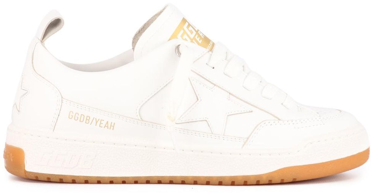 Golden Goose Leather Yeah Sneakers in White | Lyst