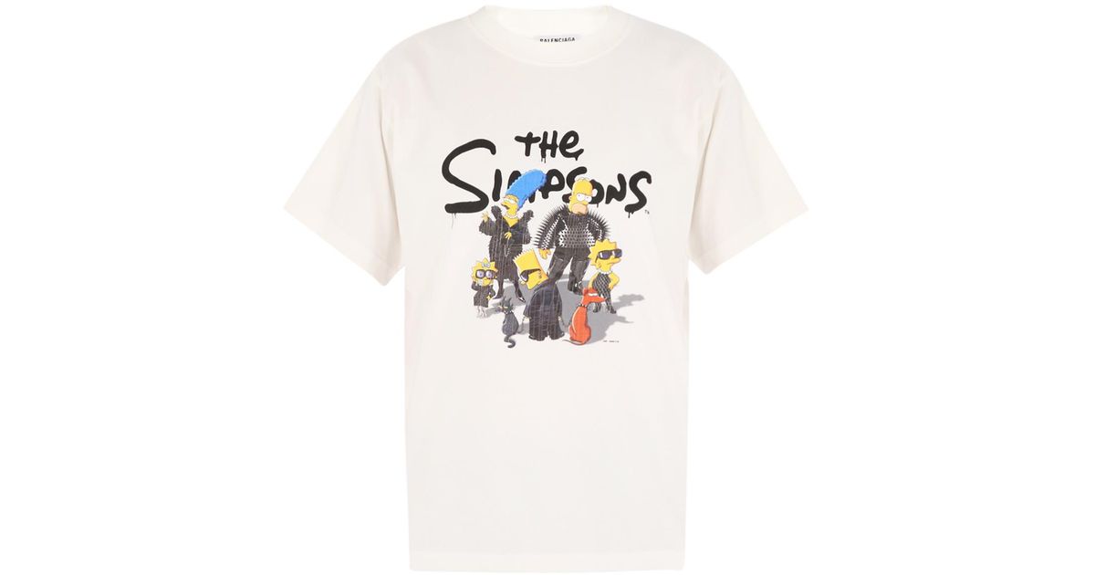 Balenciaga Cotton The Simpsons T-shirt in White | Lyst UK