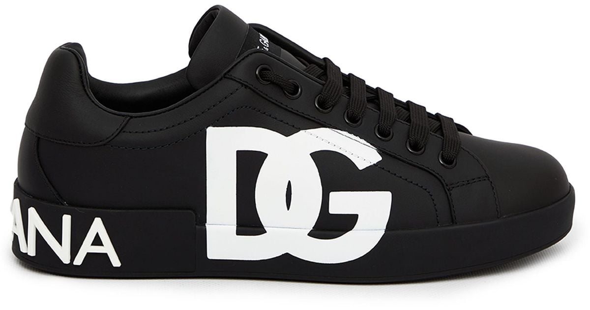 Dolce & Gabbana Portofino Dg Sneakers in Black for Men | Lyst