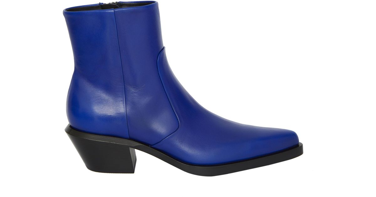Off-White c/o Virgil Abloh Slim Texan Ankle Boots in Blue for Men | Lyst