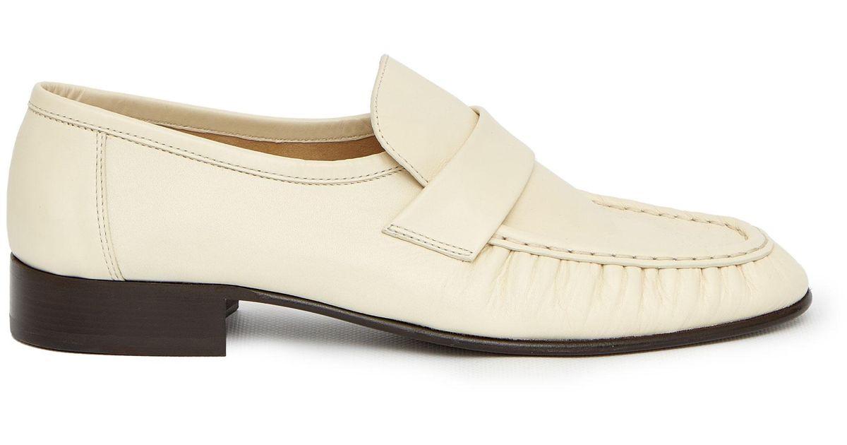 The Row Soft Creamcolored Loafers in White Lyst