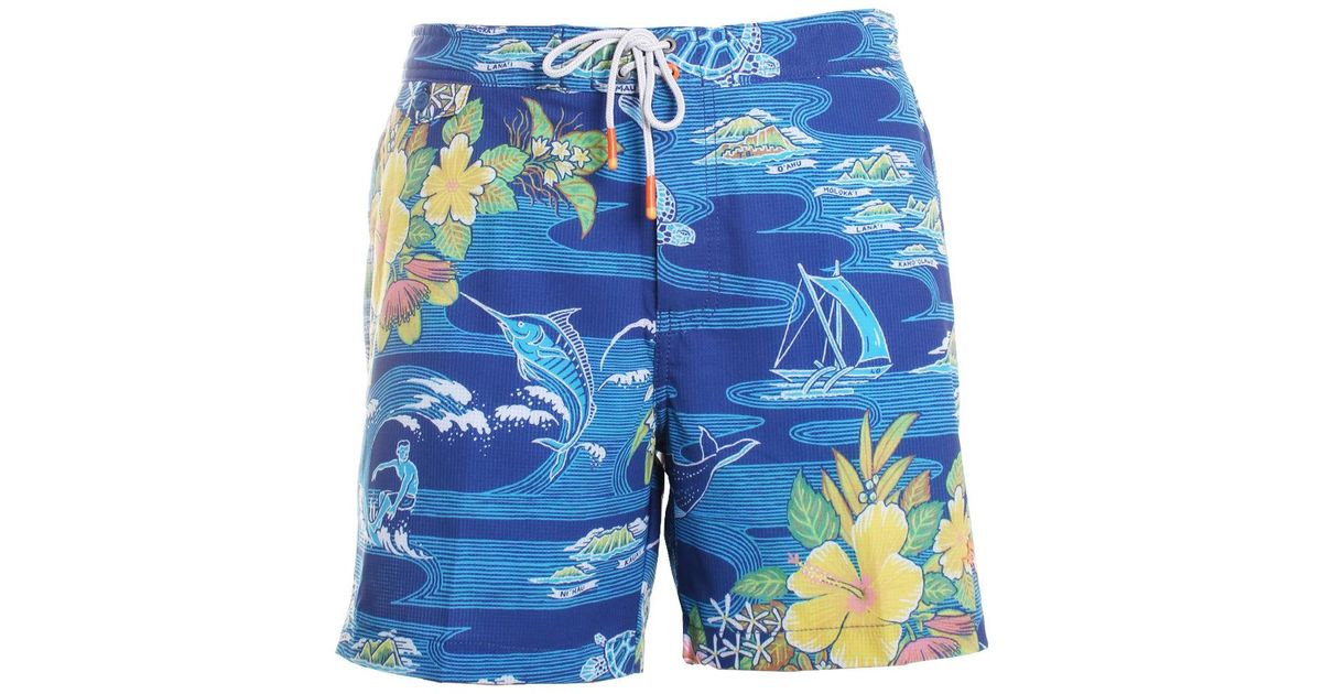 Tommy Bahama Rialto Aloha Swim Trunks in Blue for Men | Lyst