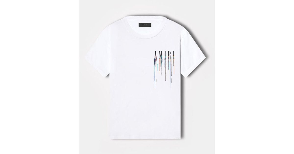 Amiri Paint Drip Logo Crewneck T-shirt in White for Men