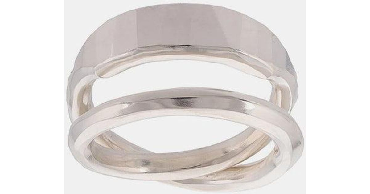 Werkstatt:münchen Cross Forged Ring in White for Men | Lyst UK