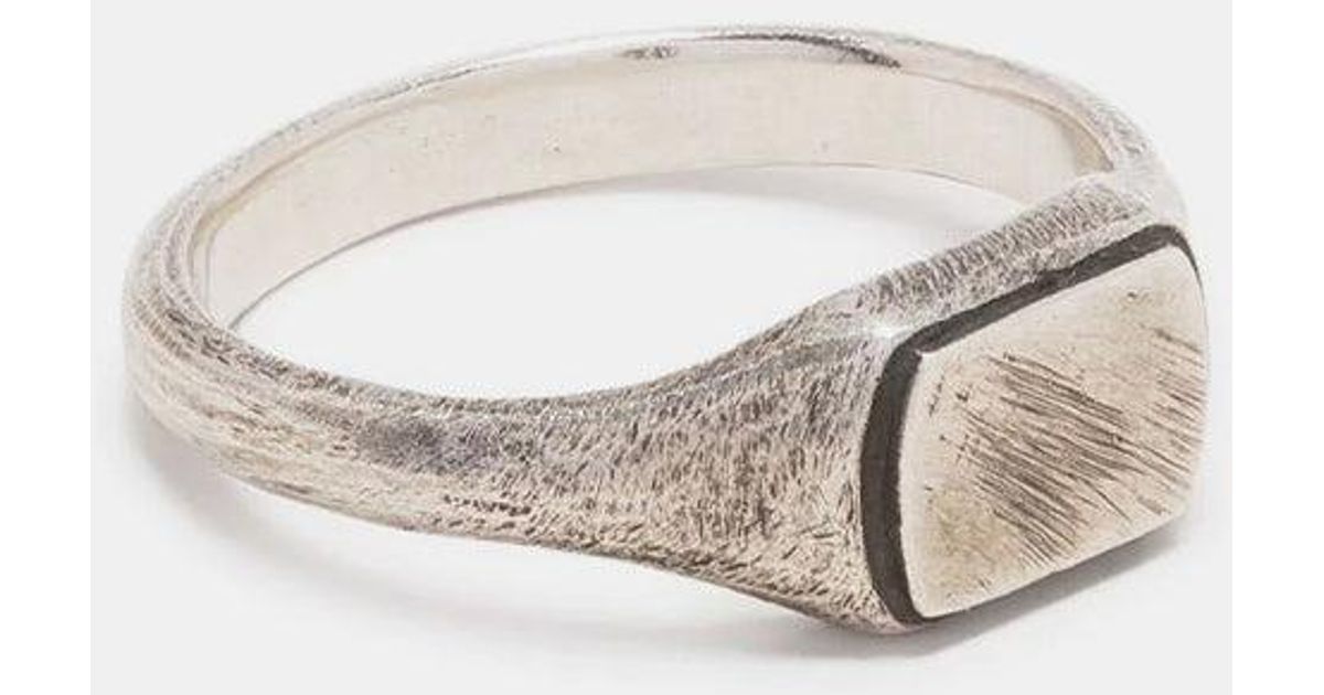 Werkstatt:münchen Symbol Signet Ring in White for Men | Lyst UK