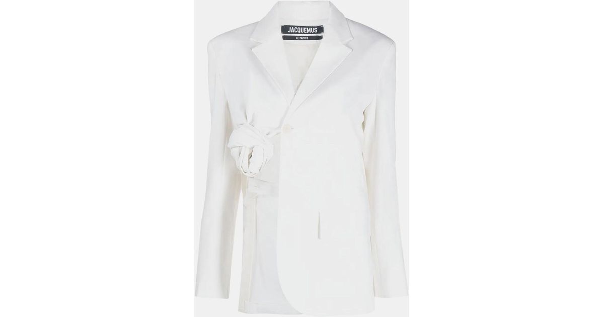 Jacquemus Wool 'la Veste Baccala' Knotted Blazer in White | Lyst