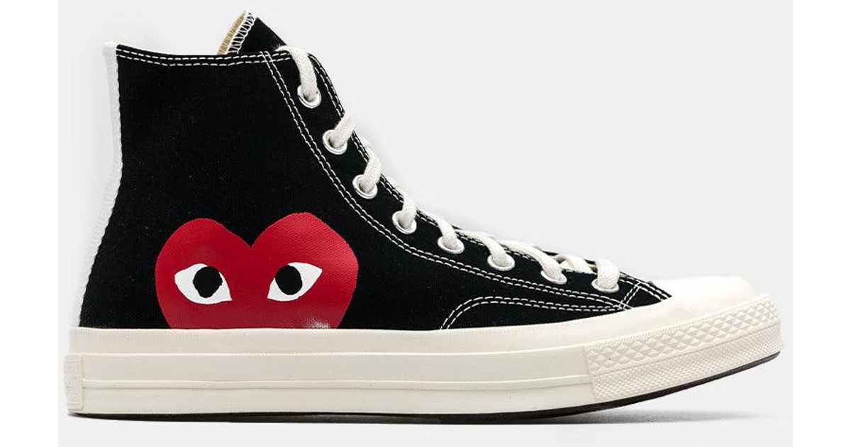 Comme Des Garçons Converse Red Heart Chuck 70 Sneakers In Black For Men