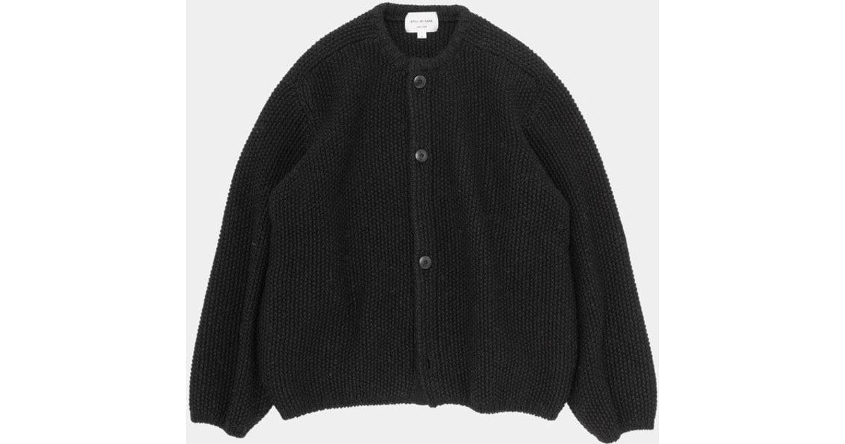 Still By Hand 3g Knitted Cardigan in Black for Men | Lyst