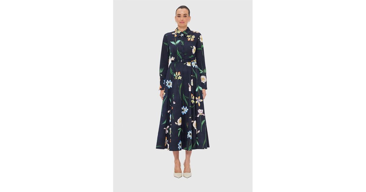 poplin linen dress Martha Embroidered Poplin Dress Black / L