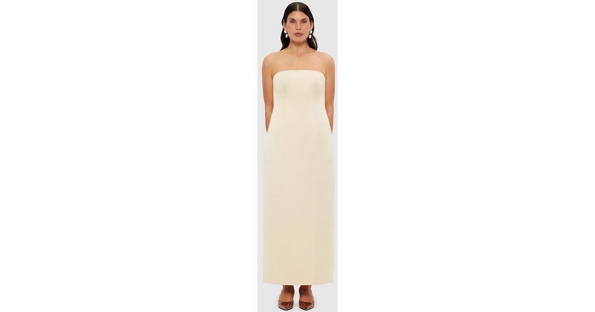 LEO LIN Rayna Bustier Maxi Dress in Natural | Lyst
